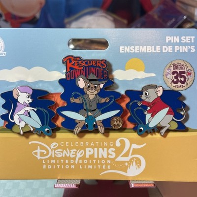 DISNEY RESCUERS DOWN UNDER 35 YEARS ANNIVERSARY 3-PIN SET LIMITED EDITION 1400