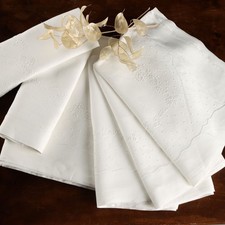Lenzuolo Matrimoniale Lino Ricamo Floreale con Federe 230 x 268 cm Originale