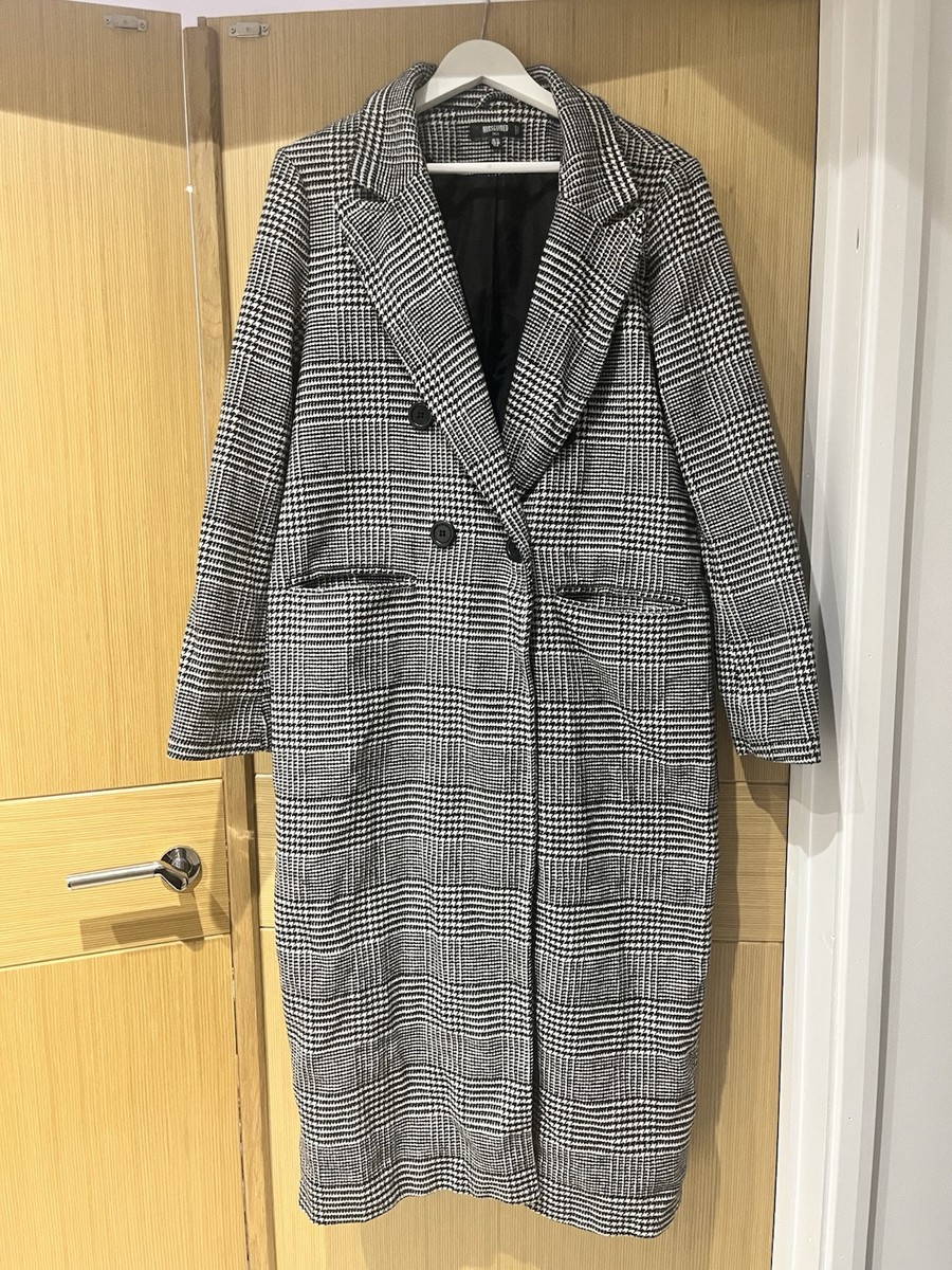 Missguided houndstooth coat size 12 UK