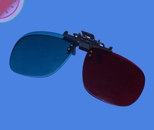 Anaglyph Red Blue 3D CLIP-ON GLASSES Movie Vi...