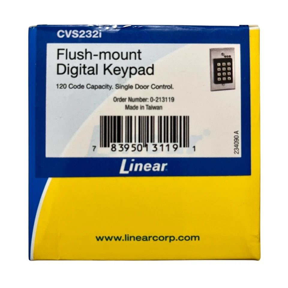 Linear Door Gard CVS232i Flush Mount Digital Keypad Indoor - Image 2 of 4