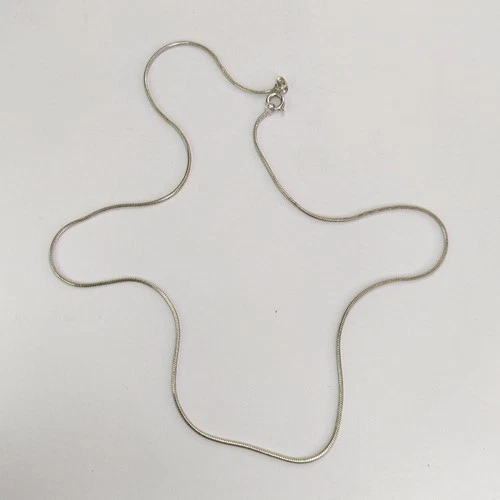 Vintage Sterling Silver 925 Snake Chain Necklace Spring Ring Clasp Minimalist