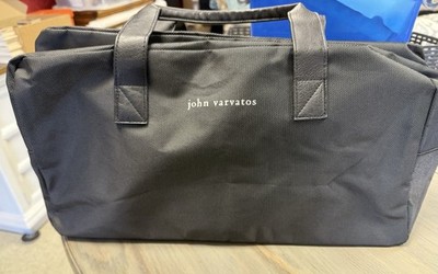 John Varvatos Gray Black Weekender Gym Travel Large Duffle Bag CLEAN 20x10 