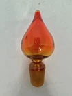 Vintage MCM Blenko Glass 5815s Stopper In Tangerine  (Stopper Only)