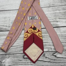 Vintage Gianni Versace Medusa Baroque Silk Neck Tie Red Gold White 4"x58"