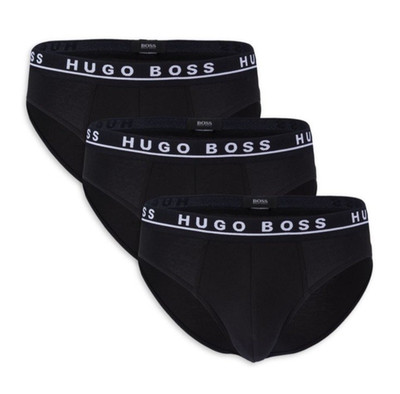 NWT. Hugo Boss. 3 Pack. Size S. Cotton Stretch Brief. Black. MRSP. $42.00
