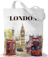 Europe  Souvenirs Gifts Tote Bags Reusable Grocery Bags London Paris Switzerland