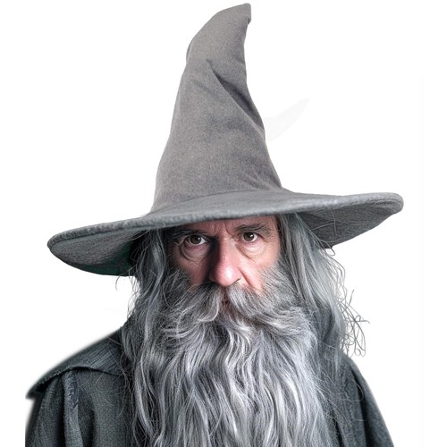 18IN Wizard Hat for Witch Costume Large Gray Witch Hat Funny Cosplay Accessory