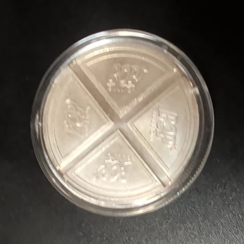 DIVISIBLE 1 OZ 0.999 FINE SILVER BULLION IN CAPSULE MAKES 4 1/4 OZ SEGMENTS