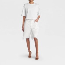 KBB by KAHLANA Women Low-Rise Wide Leg 'The Rachel Shorts' - White
