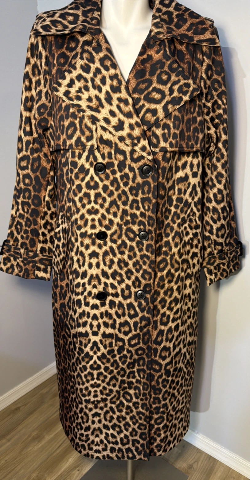 BCBG Women Large Trench Coat Rain Long Animal Print New NWT No Belt
Opens in a new window or tab