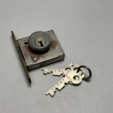 Vintage Rockford National Lock Co Locker Cabinet Lock w/ 2 Keys 2"