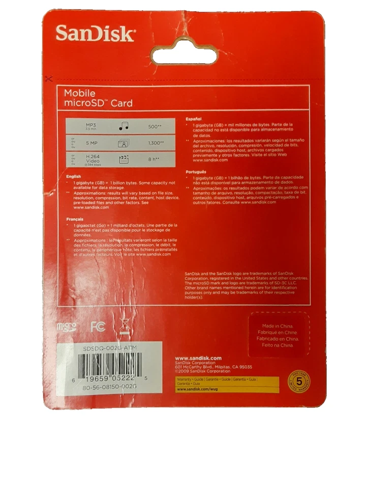 SanDisk 2GB Mobile MircoSD Card - Image 2 of 2