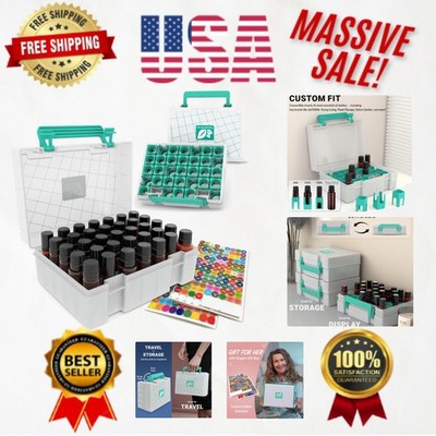 Compact Essential Oil Storage Case Holds 35 Bottles - Detachable Display Lid