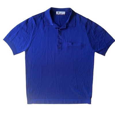 Vintage Montagut Paris Polo Shirt Size 4 US M Blue Fil Lumière Knit Lux France