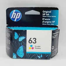 Genuine OEM HP 63 Tri color Ink Cartridge F6U61A - FACTORY SEALED EXP 2022