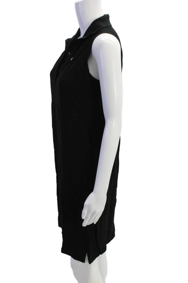 Платье-поло Lacoste женское без рукавов с воротником длина до колена логотип черное размер FR 40 - Изображение 2 из 4