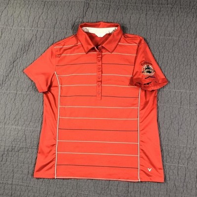 Callaway Pebble Beach Shirt Women XL Red Coral 40th Invitational Golf Polo