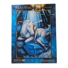 Anne Stokes Collection 1000 Piece Puzzle Elf Unicorn "Blue Moon" Complete 