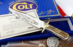 Samuel Colt Made in Germany CT11 14.25" Stag Fixed Blade LTD Sheath Knife MINT