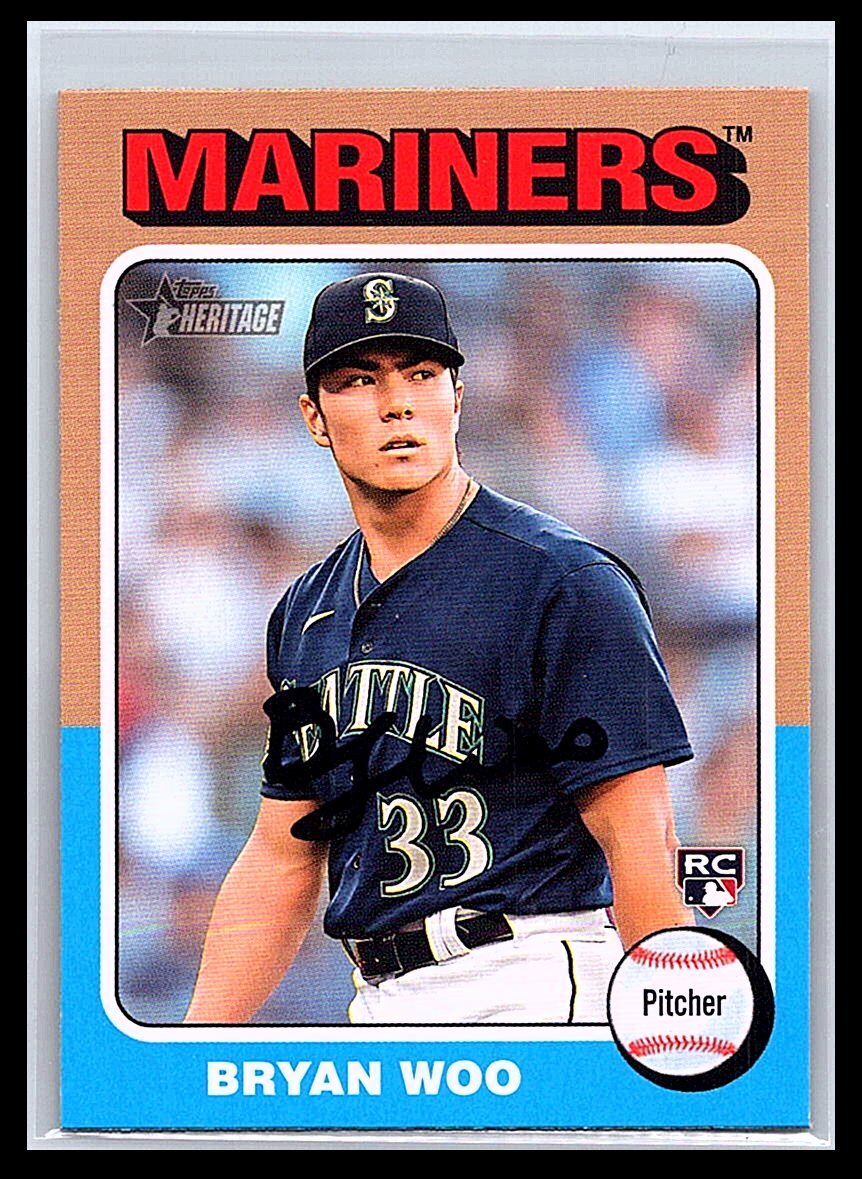 2024 Topps Heritage Baseball #245b Bryan Woo RC Seattle Mariners