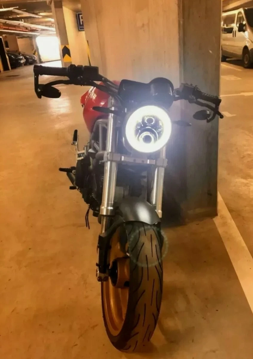 Faro LED Per Moto HIGHSIDER Reno Tipo 3 – 7 Pollici, Alloggiamento Metallico, Vetro Trasparente, Omologato