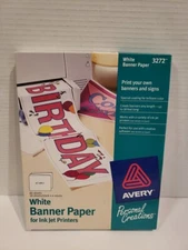 Avery Banner Paper 70 Unprinted Sheets 20 Continuous Sheets x3 +10, 8.5x11" 3272