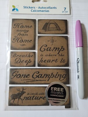 Momenta Scrapbooking Stickers Camping 3D Nature Vacation Travel Outside 