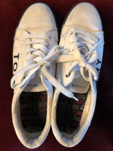 TOMMY HILFIGER x Logo White Sneakers Men Size Shoes 9, 1/2 - Picture 1 of 5