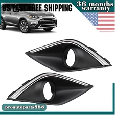 1Pair For 2019-2020 Mitsubishi Outlander Front Bumper Fog Light Cover Lamp Bezel