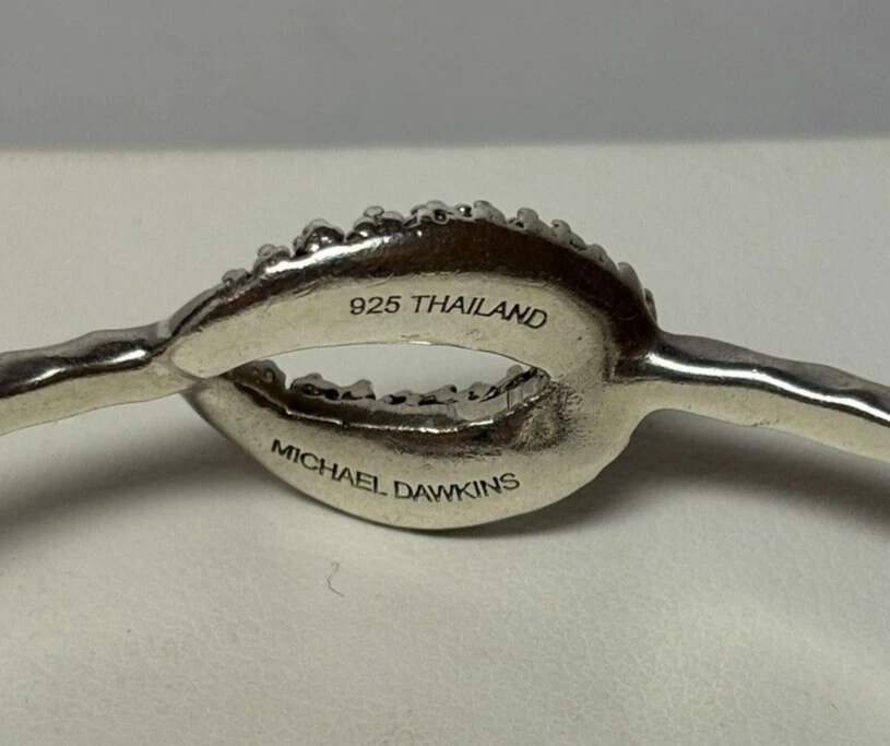 Michael Dawkins Sterling Silver Hammered Starry Night Bangle Bracelet 7 in - Image 2 of 4