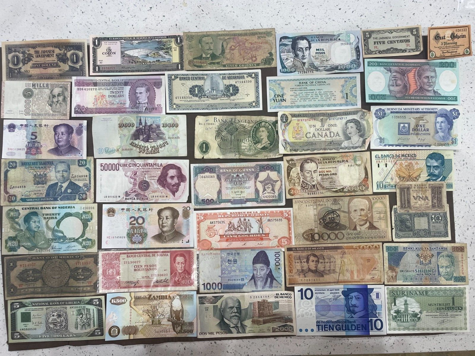 37 PC. WORLD PAPER MONEY GROUP!!!!