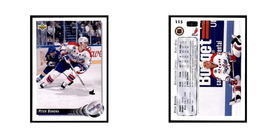 1992 Upper Deck Peter Bondra Hockey Cards #115 - Image 3 of 3