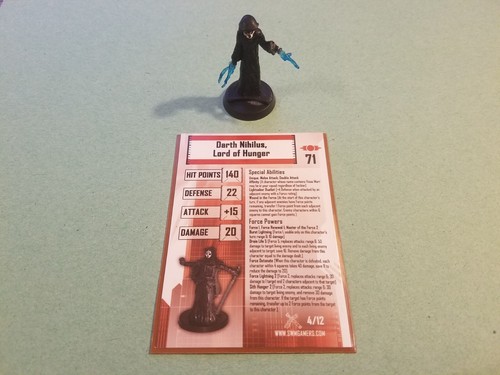 Star Wars Miniatures Personnalisées avec Carte Dark Nihilus, Seigneur de la Faim