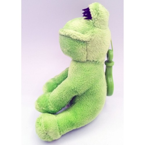 Green Froggy Friends Keychain Toy Soft Frog Plush Blue Eyes Long Lashes 5 Inches - Picture 7 of 15