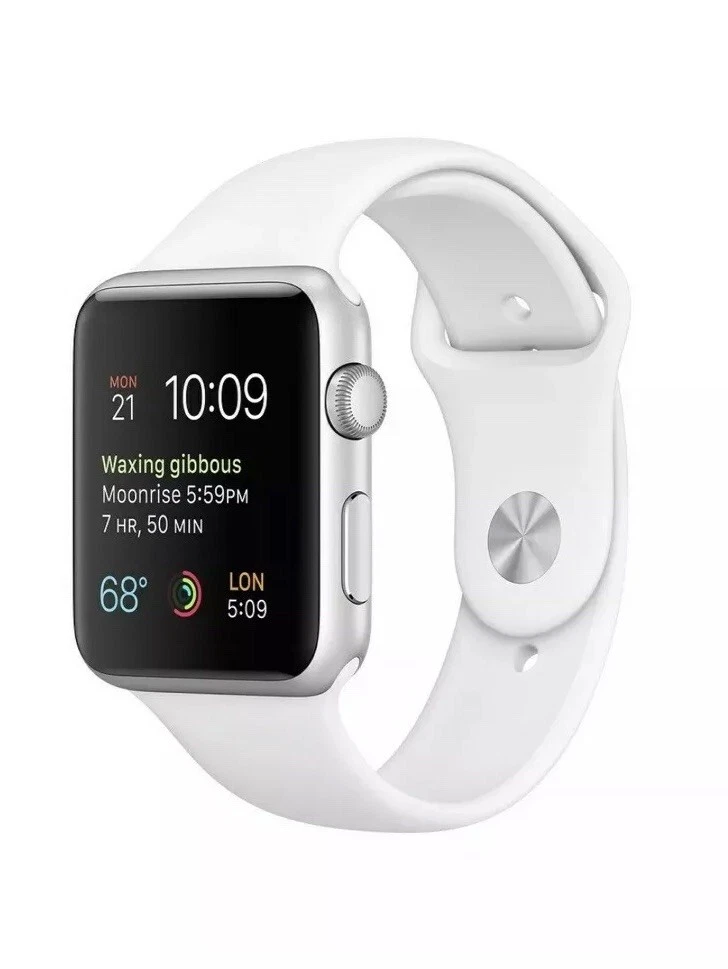 MJ3N2LL/A Series 1 Apple Watch 42mm Sil Alu White Sport Band Model A1554 NIB