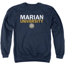 Marian University Adult Crewneck Sweatshirt Stacked, Navy, S-3XL