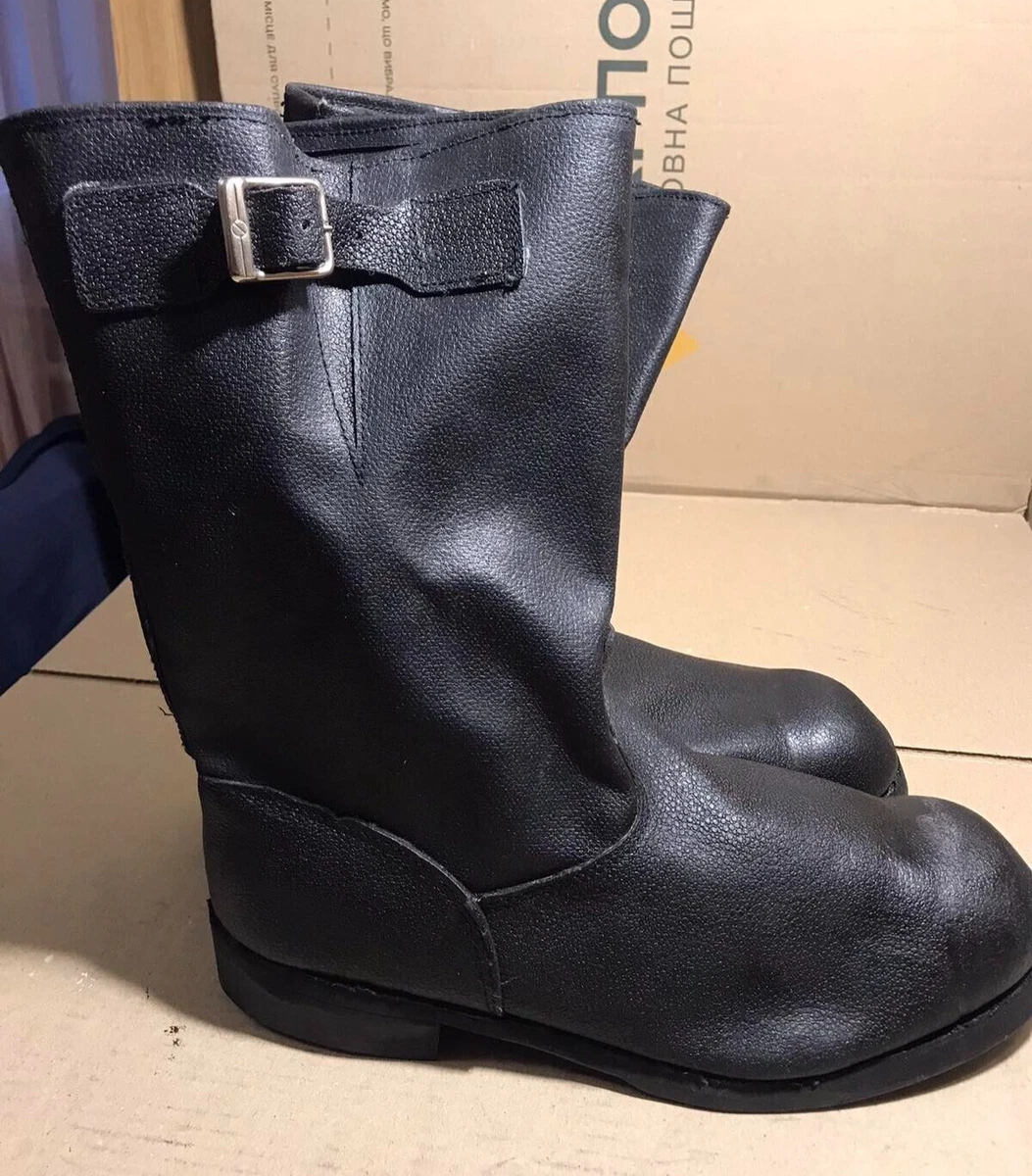 Soviet Russian Boots Soldier Sapogi WIDE CALF Kirza Kersey USSR 46