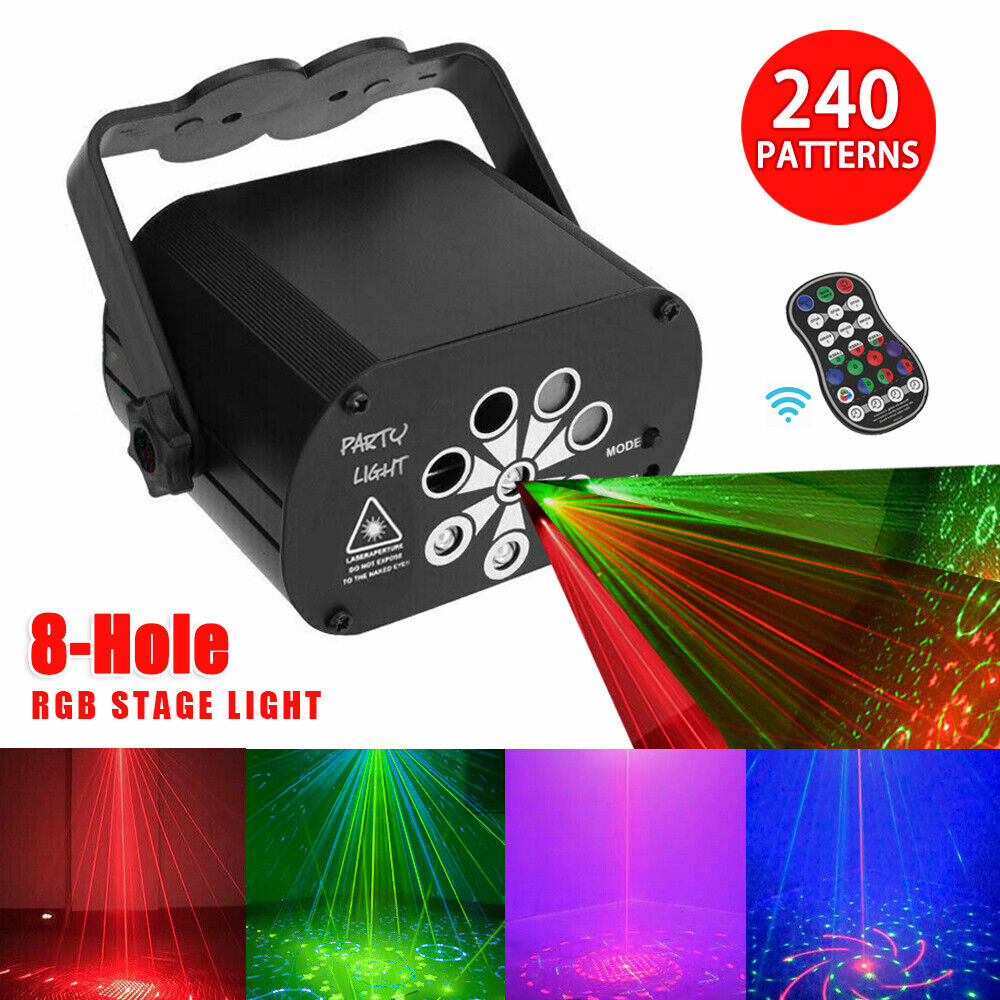 240 Patterns Disco Lights RGB Laser Projector Stage Lighting Party KTV Club Lamp