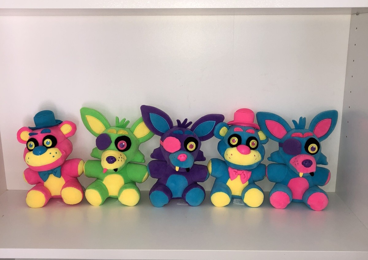 Five Nights At Freddy's FNAF Blacklight Neon Freddy Foxy 7” Plush