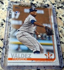 FRAMBER VALDEZ 2019 Topps Rookie Card RC Logo Astros Champs No Hitter Tigers?$. rookie card picture