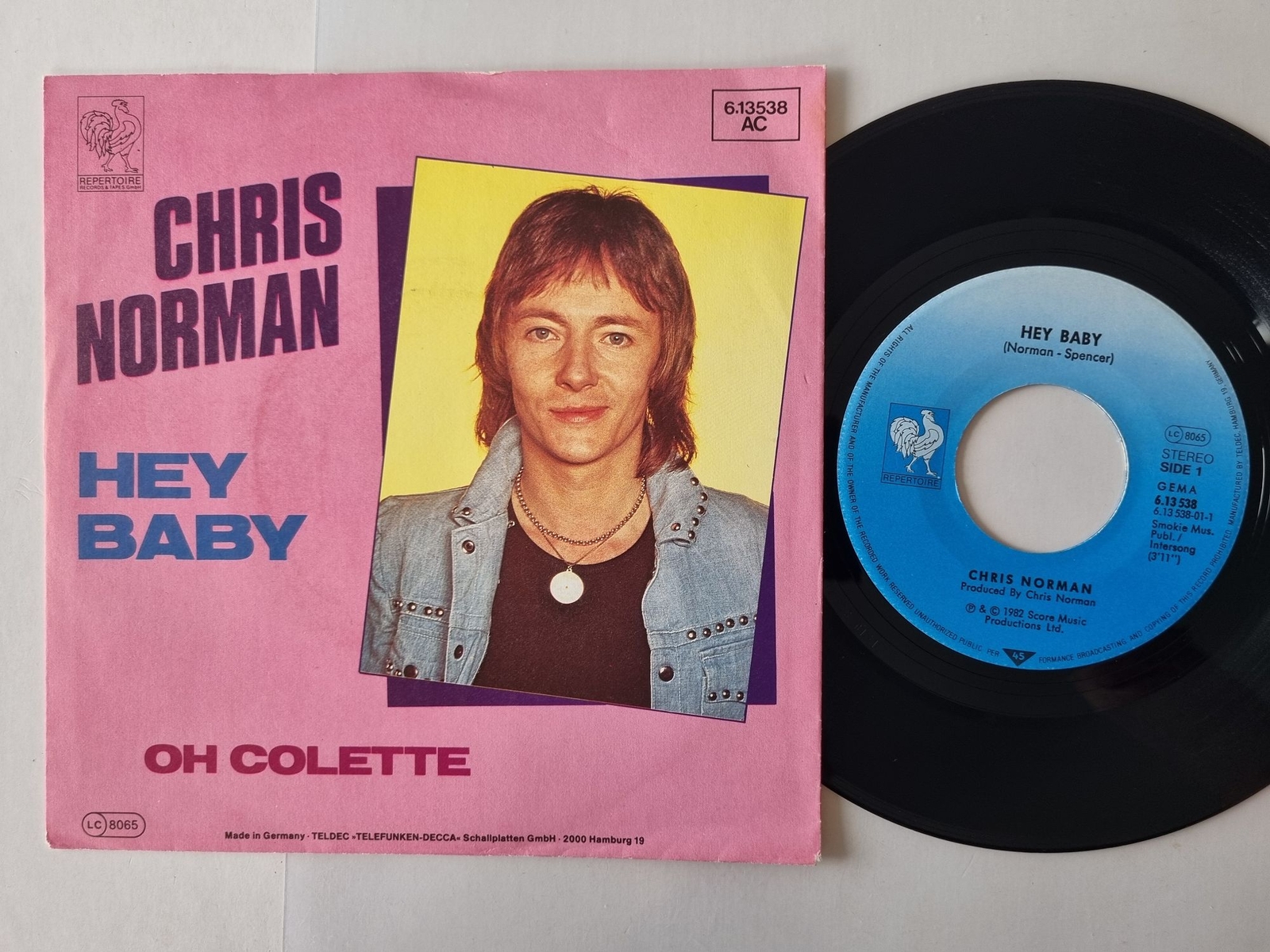 Chris Norman/ Smokie - Hey baby 7'' Vinyl Germany/ CV Bruce Channel