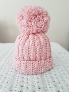 crochet baby pom pom hat