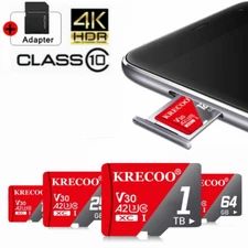 High Speed Memory For Micro SD Card 128GB 256GB 1TB TF Card with Free Adapter