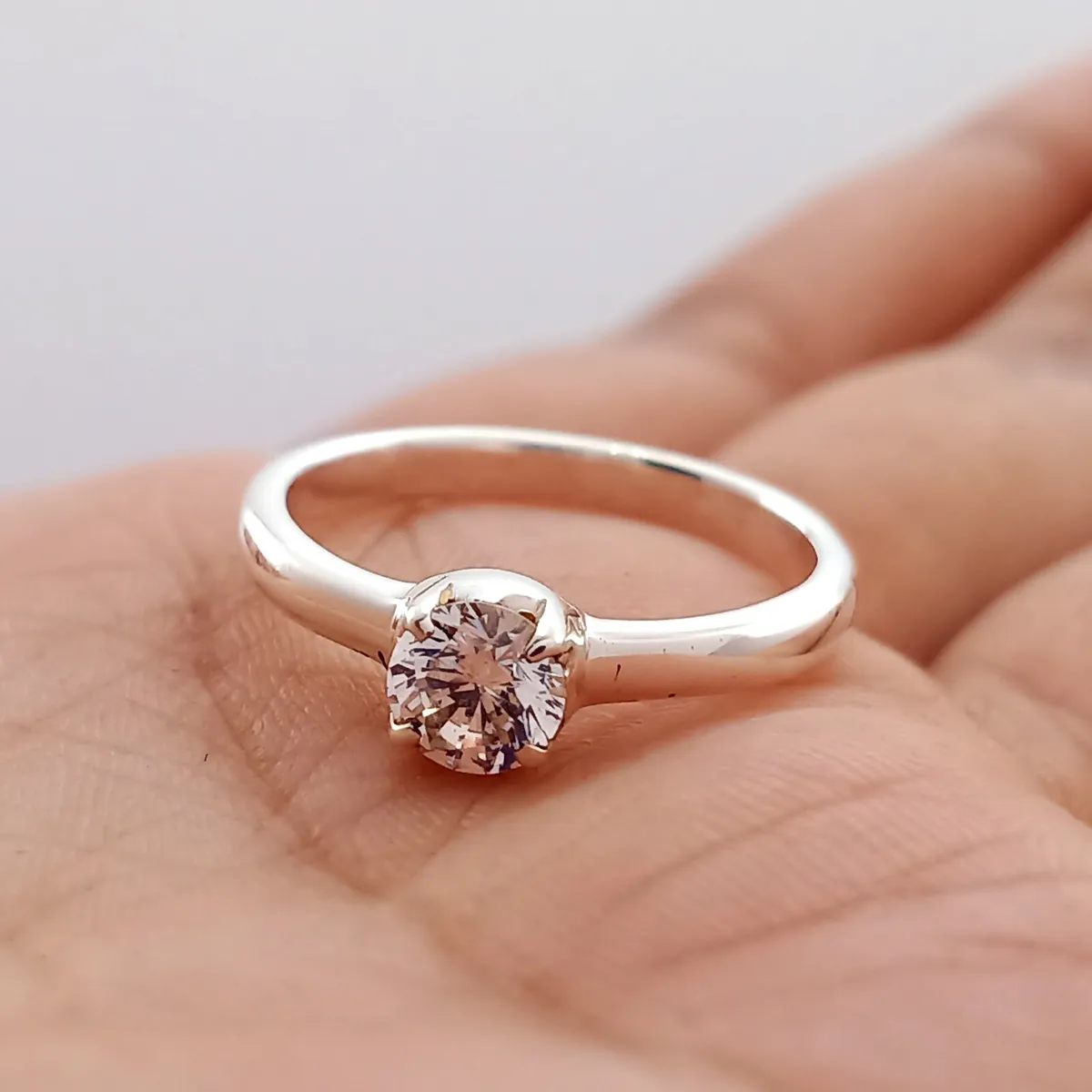 40 Vintage Diamond Engagement Ring Set in 14k White Gold - Filigree Jewelers-gemektower.com.vn