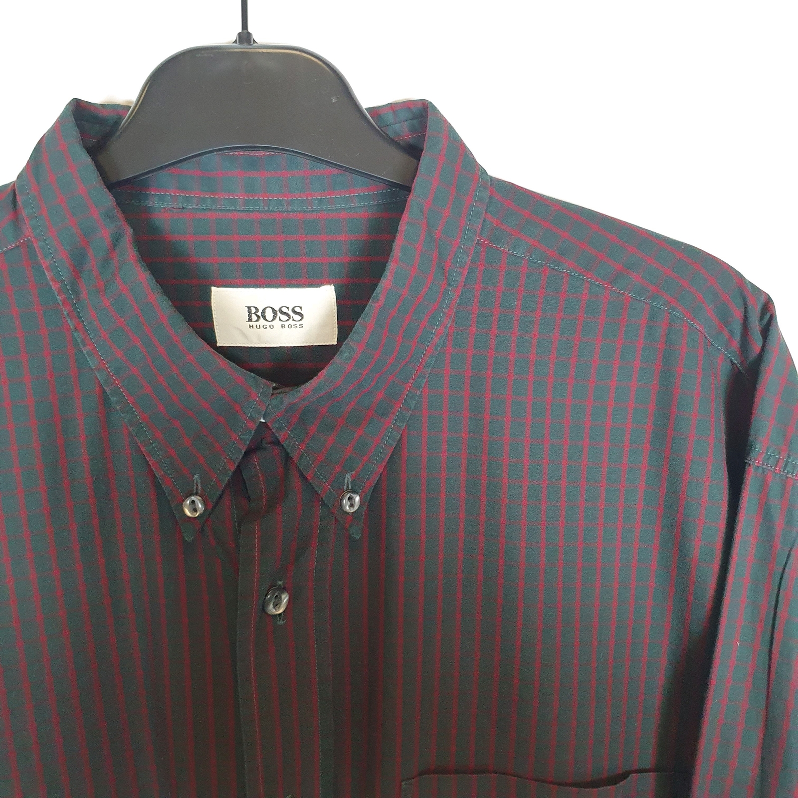 Mens HUGO BOSS Black Check Long Sleeve Casual Shirt XL image 2
