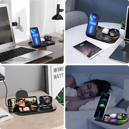 30W Wireless Fast Charger Charging Station 4 in 1 For Apple watch iPhone 16 15 + - Picture 6 of 22