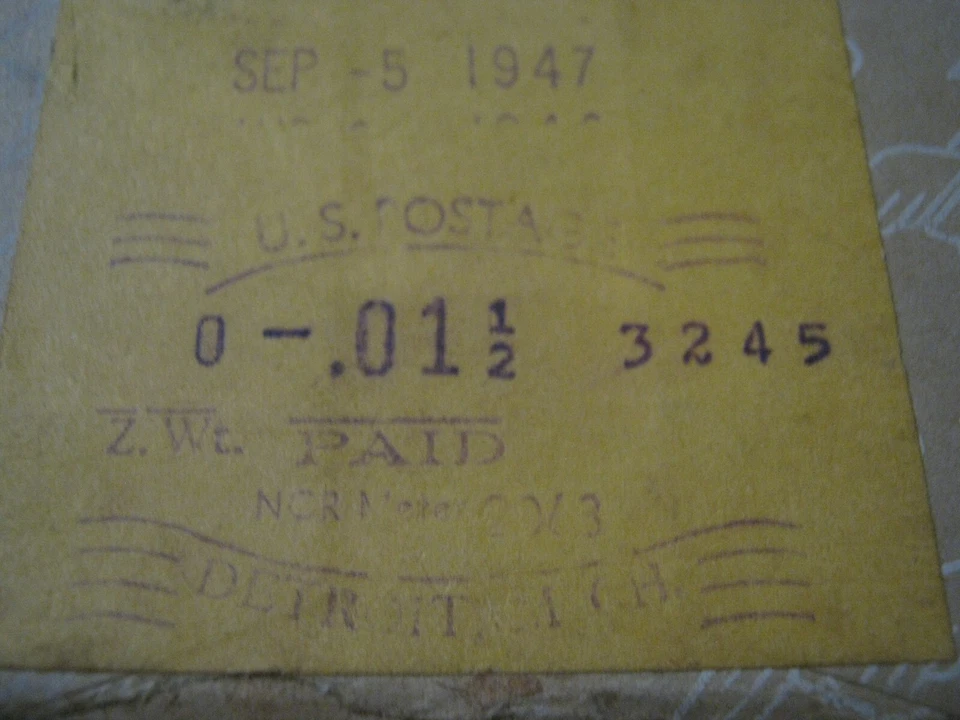 E3 NCR P-1924(3-3)P-P US Meter on Box, Sep 5 1947 Detroit Burr Patterson & Auld - Image 2 of 4