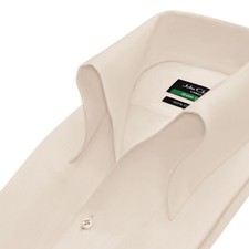 Men's High Open Button-Down Collar Fawn 100 Cotton Shirt English Preppy Style