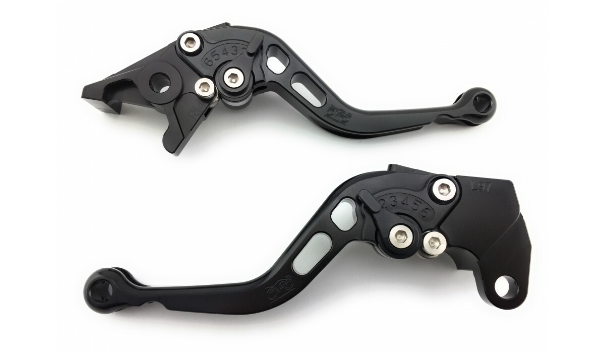 デザイン専用 Full Black Short Brake Clutch levers Pair For SUZUKI GSX-R 750